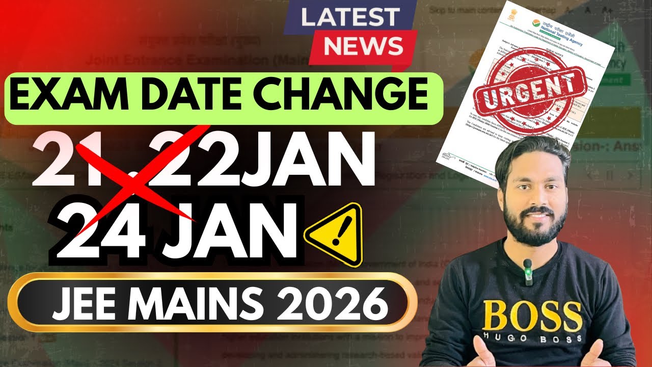 ‼️✅BIG NEWS!JEE MAINS 2026 EXAM DATE CHANGE!NEW EXAM DATE NOW?New Revised Dates of JEE MAINS 2026 