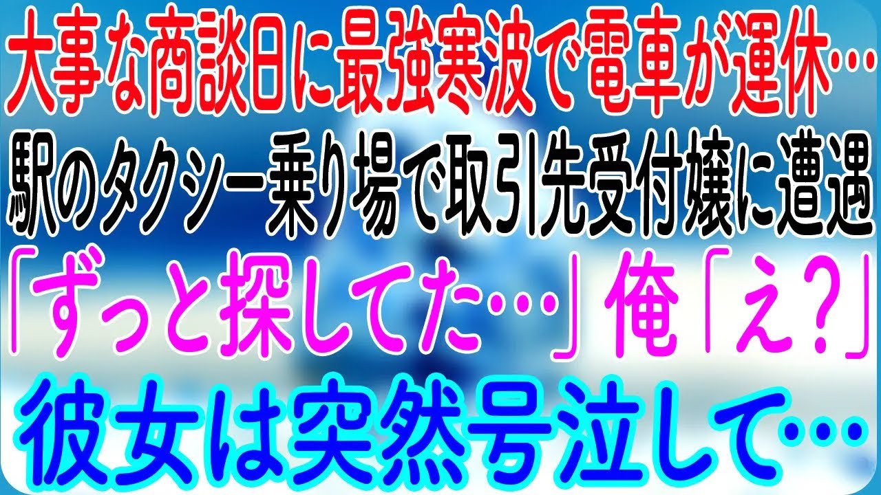 【感動する話】大事な商談日に最強寒波で電車が運休…駅のタクシー乗り場で取引先受付嬢に遭遇「ずっと探してた…」俺「え？」彼女は突然号泣して…【朗読・心にしみる話】