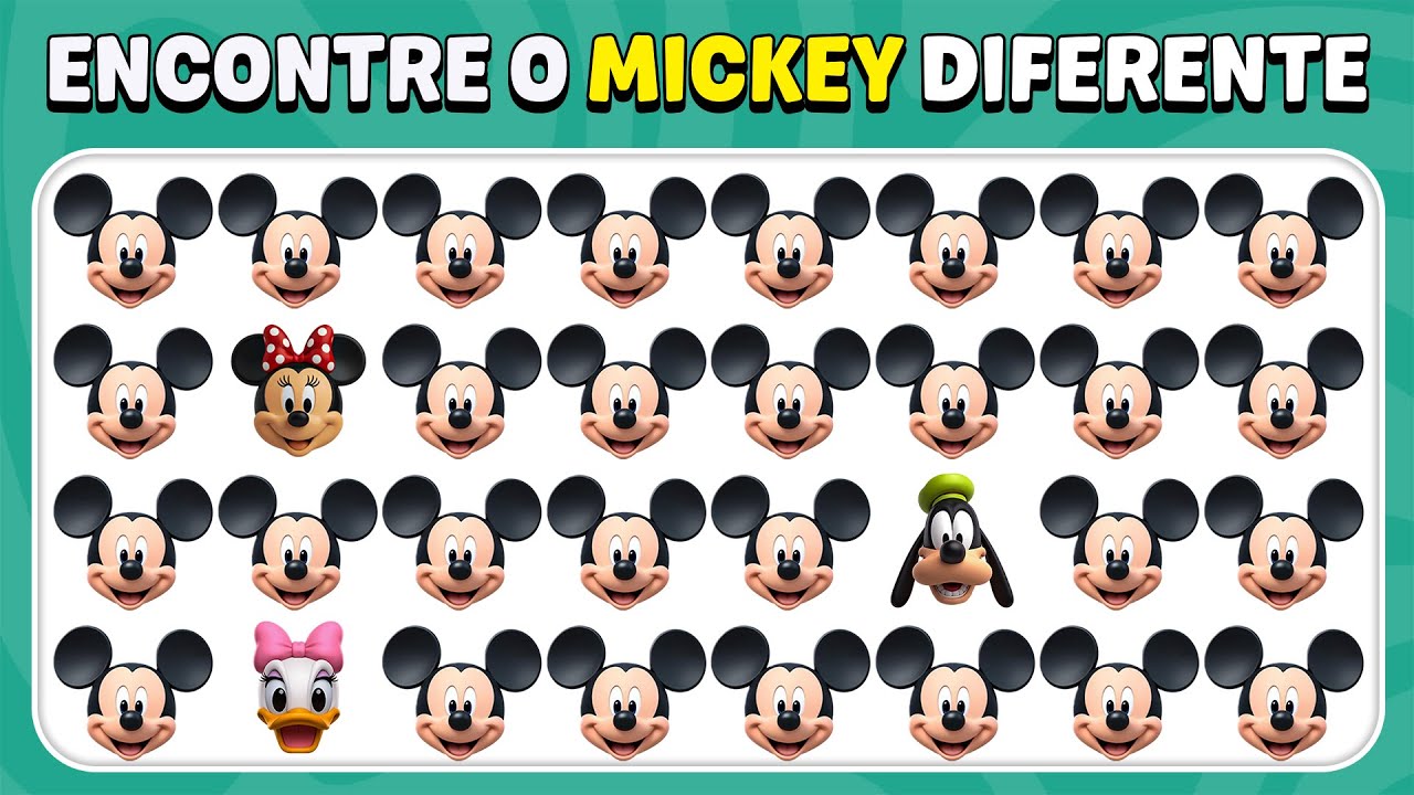 Encontre O Emoji Diferente -Edição Disney 🏰✅🔍 | Níveis Fácil, Médio, Difícil | Abelha De Teste
