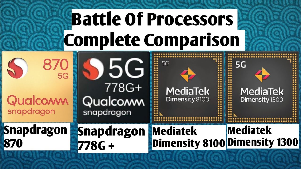 Mediatek Dimensity 8100 vs Snapdragon 870 vs Mediatek Dimensity 1300 vs Snapdragon 778G+! Comparison