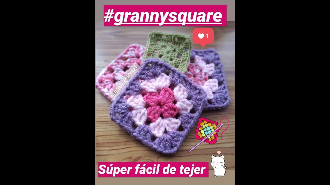 Como hacer Cuadrados GRANNY a crochet  paso a paso #1 / How to crochet Granny square (principiantes)