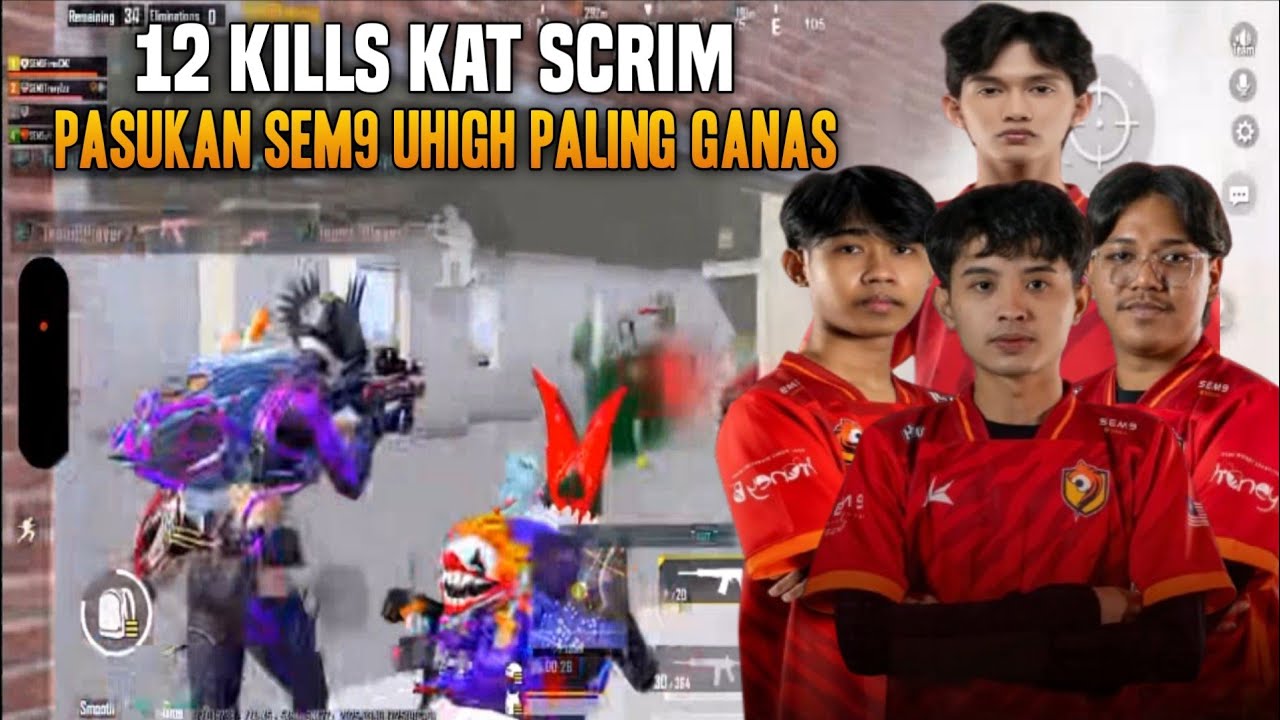 12 Kills Di Scrim !! Pasukan Sem9 Uhigh Paling Ganas Kat Erangel | Pubg Mobile