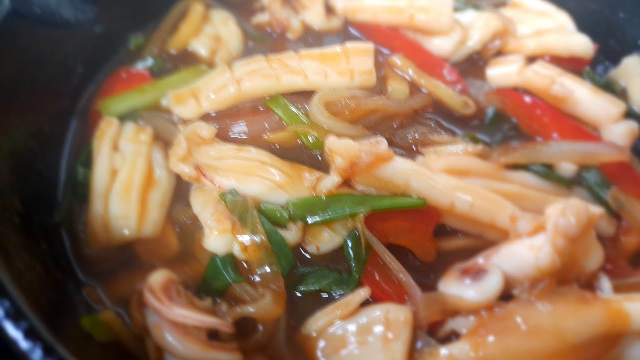 Stir fry Squid with Oyster sauce /Aries19 Simple