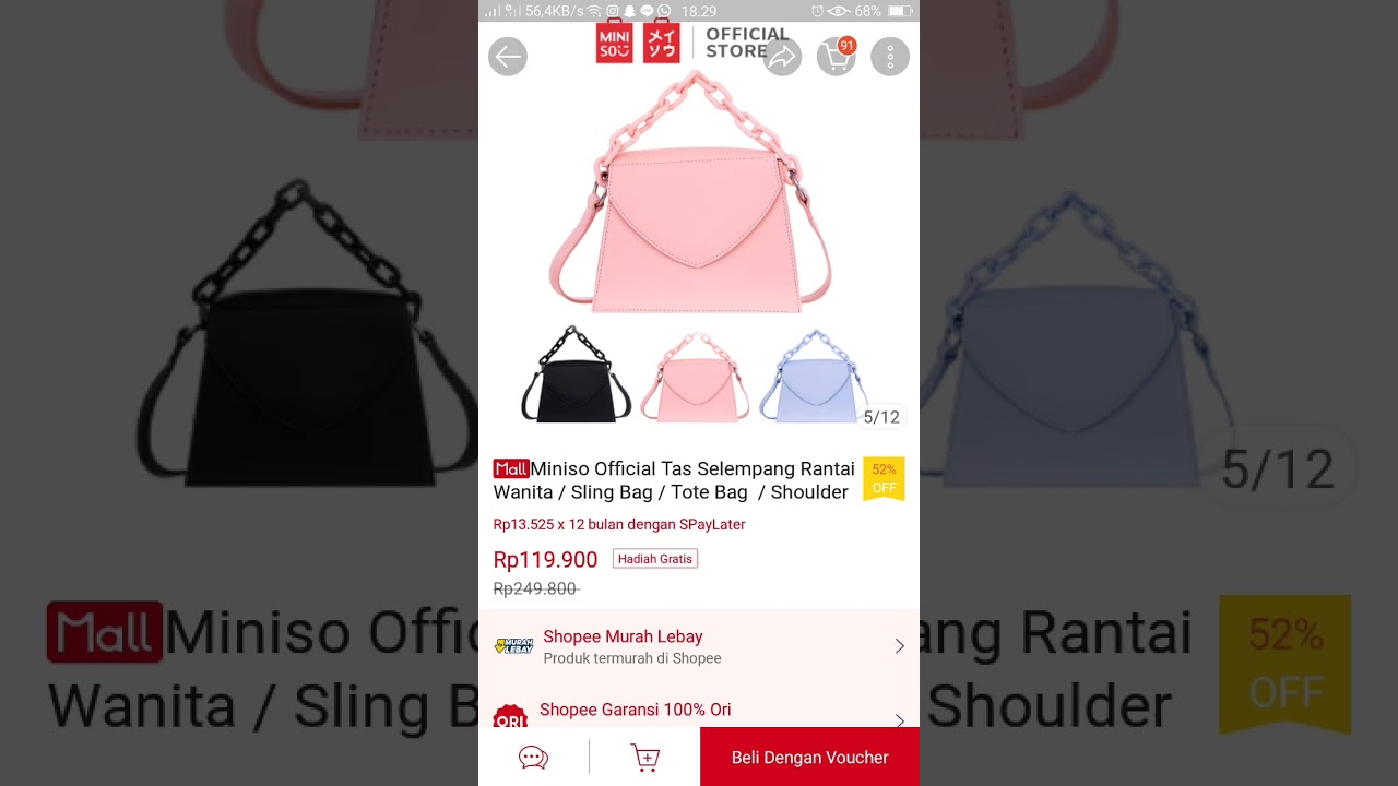 Rekomendasi Tas Miniso|ShopeeHaul|RacunShopee|Link produk dikomentar #shorts #shopee