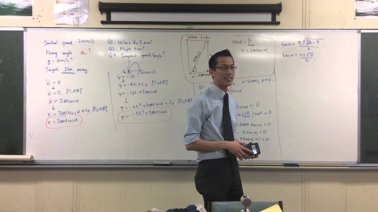 Projectile Motion: Aiming for a Target (2 of 2: Determining Firing Angle)