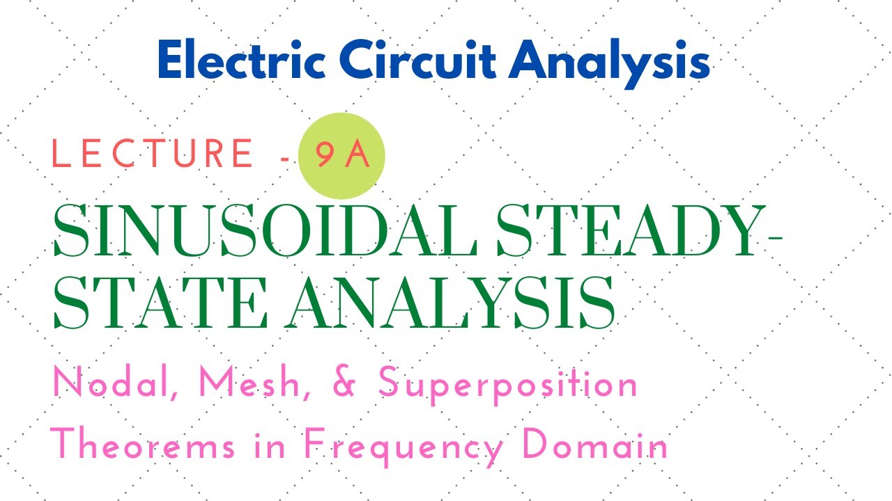 Electric Circuit Analysis | Lecture - 9A | Sinusoidal Steady-State Analysis