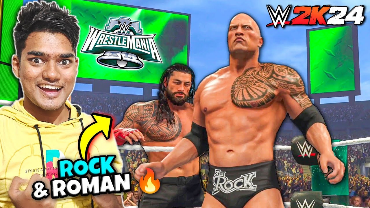 THE ROCK & ROMAN REIGNS VS CODY RHODES & SETH ROLLINS - WWE 2K24 | WRESTLEMANIA 40