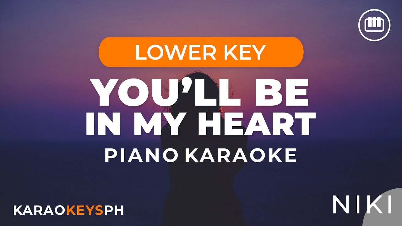 You'll Be In My Heart - NIKI (Lower Key - Piano Karaoke)