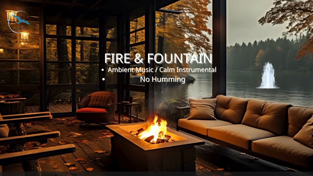 Cozy Fireplace & Fountain Ambience With Sleep Music, 8 Hours