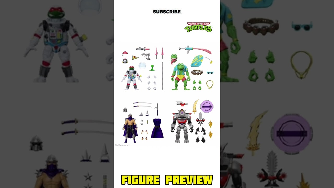 TMNT ULTIMATES! Wave 8 SUPER 7 : Space Cadet Raphael, Shredder, Robotic Rocksteady & Genghis Frog