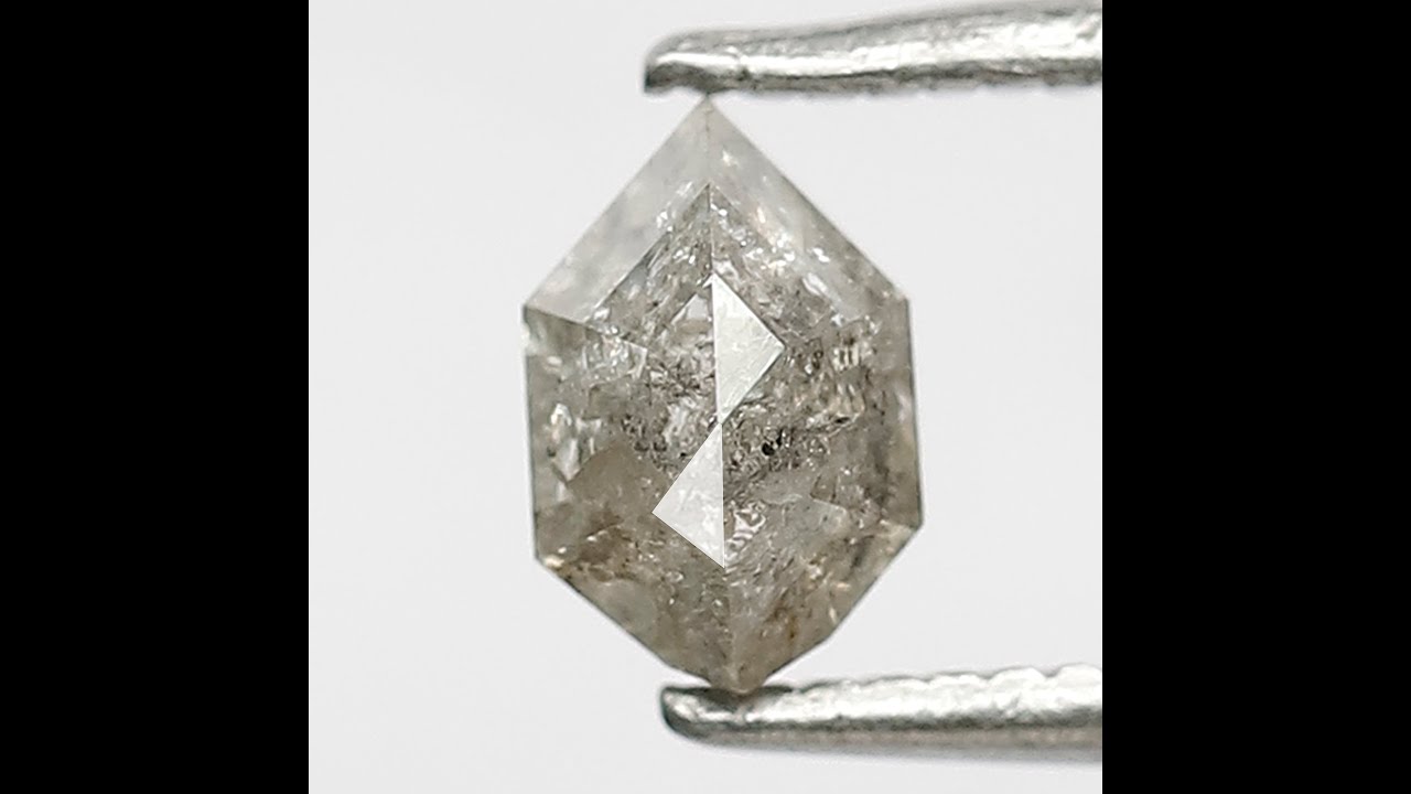 0.63 CT Geometric Salt & Pepper Diamond: Grey Black Engagement Ring Stone