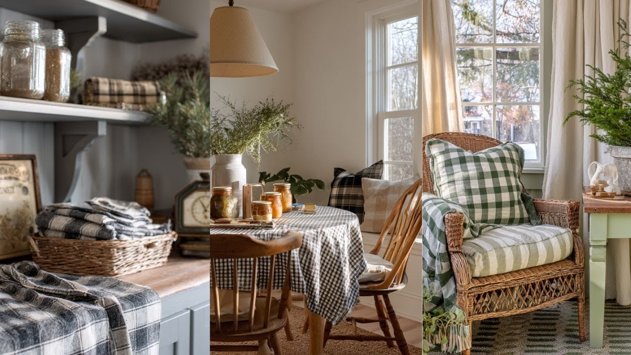 Winter Farmhouse Style with Gingham, Plaid & Natural Textures