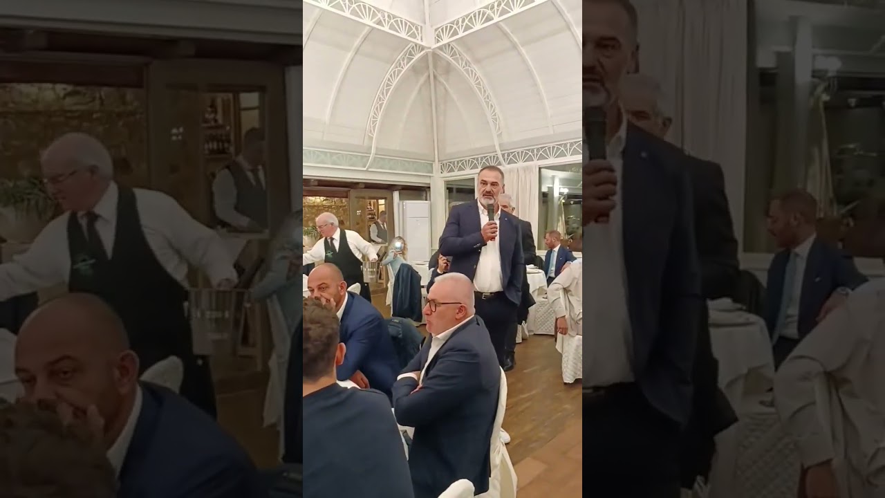 Le parole di mister Vivarini durante la cena sociale