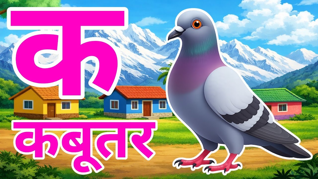क से कबूतर, अ से अनार a se anaar k se kabutar I Hindi varnmala I ABCD क से कबूतर अ से अनर, for kids
