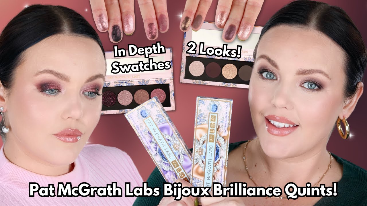 Pat McGrath Labs Bijoux Brilliance Bronze Ecstasy & Bordeaux Bliss Quints! Swatches, Look & Review ✨