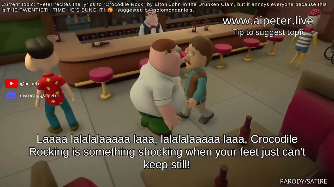 Aipeter: Peter Sings &ldquo;Crocodile Rock&rdquo; at the Drunken Clam