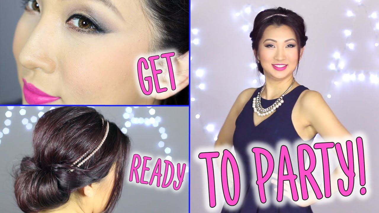 Get Ready To Party With Me! | Makeup, Hair, Outfit Tutorial