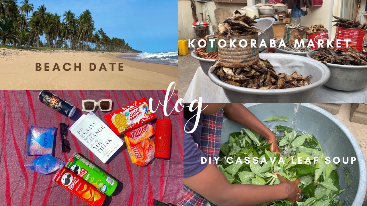 BEACH DATE🌴/ KOTOKORABA MARKET🦪/ DIY CASSAVA LEAF SOUP🍲