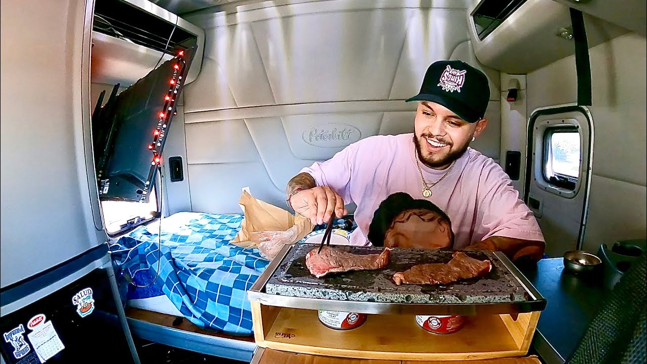 Cooking Wagyu Steak on a Hot Rock inside of My Truck