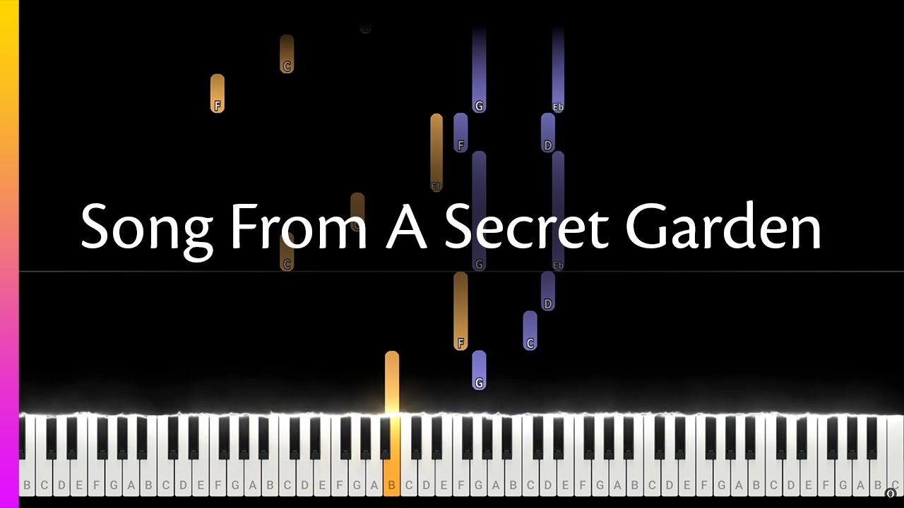 Song From A Secret Garden - Falling Notes Piano Tutorial (Synthesia)