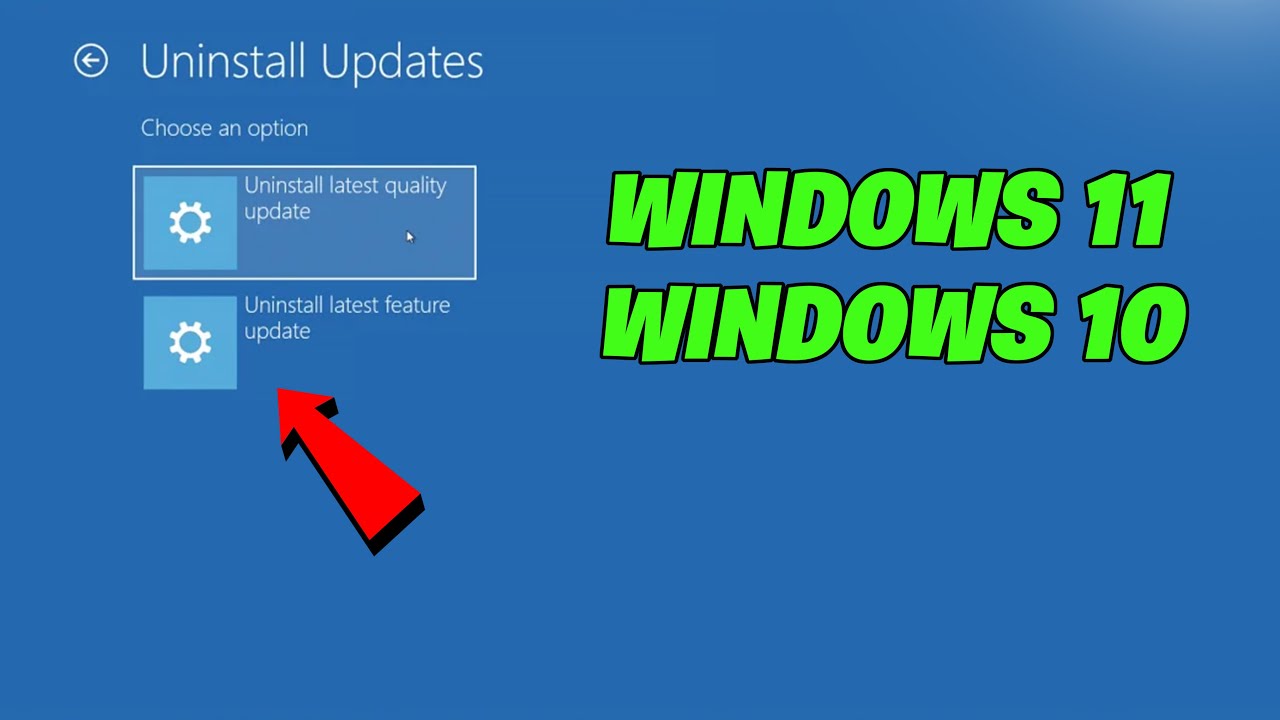 How To Uninstall Latest Quality or Feature Update in Windows - NEW 2026✅