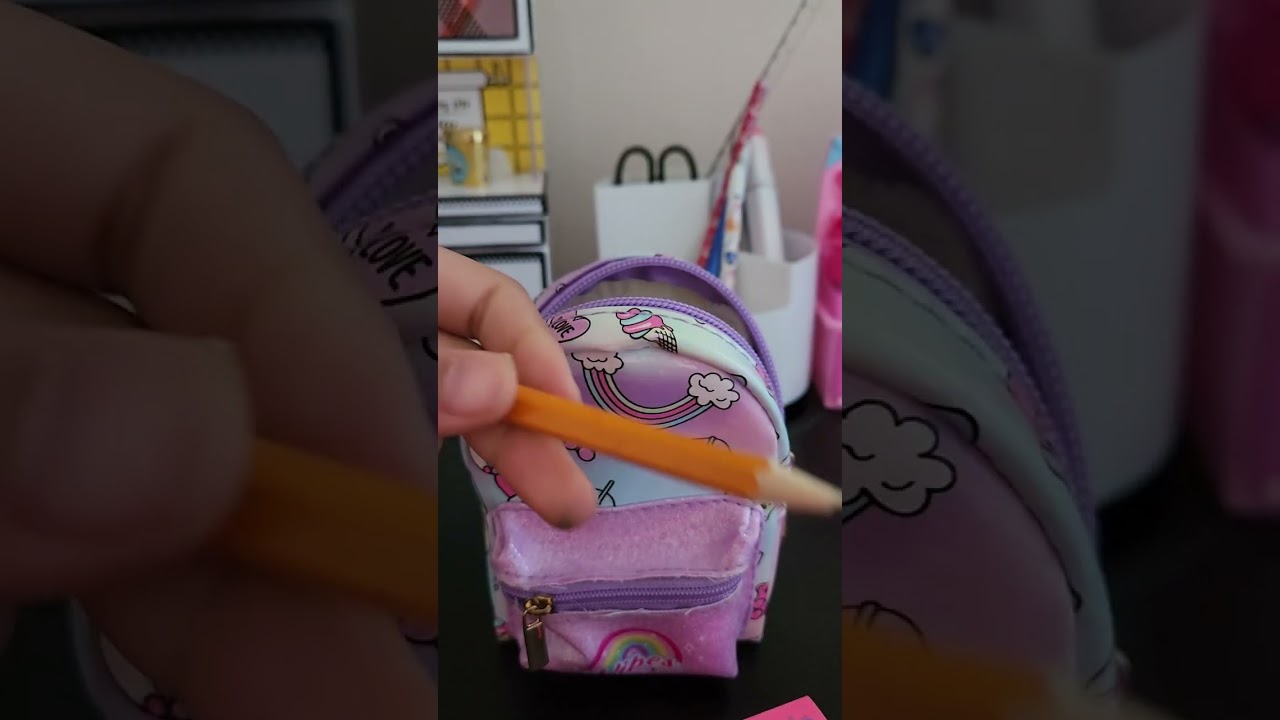 Mini school supplies backpack.