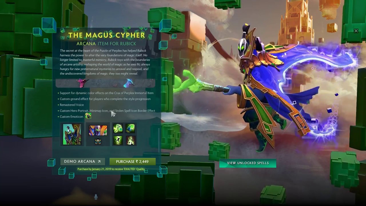 Rubick Arcana with major spells and Showcase | Dota 2