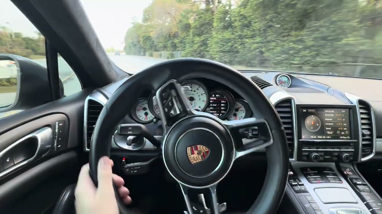 2016 Porsche Cayenne Turbo Cold Start and Driving 