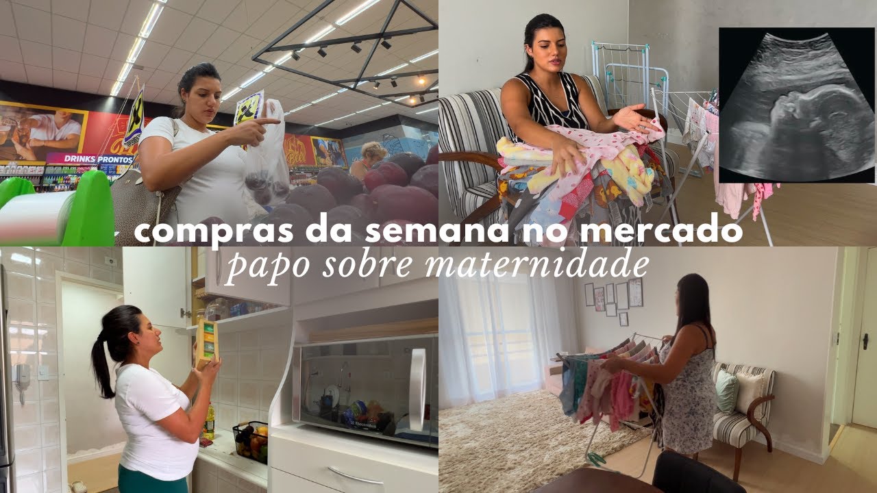 Compras da semana no Supermercado 🛒 | Rotina grávida de 8 meses | Conversa sobre gravidez 🤰🏽