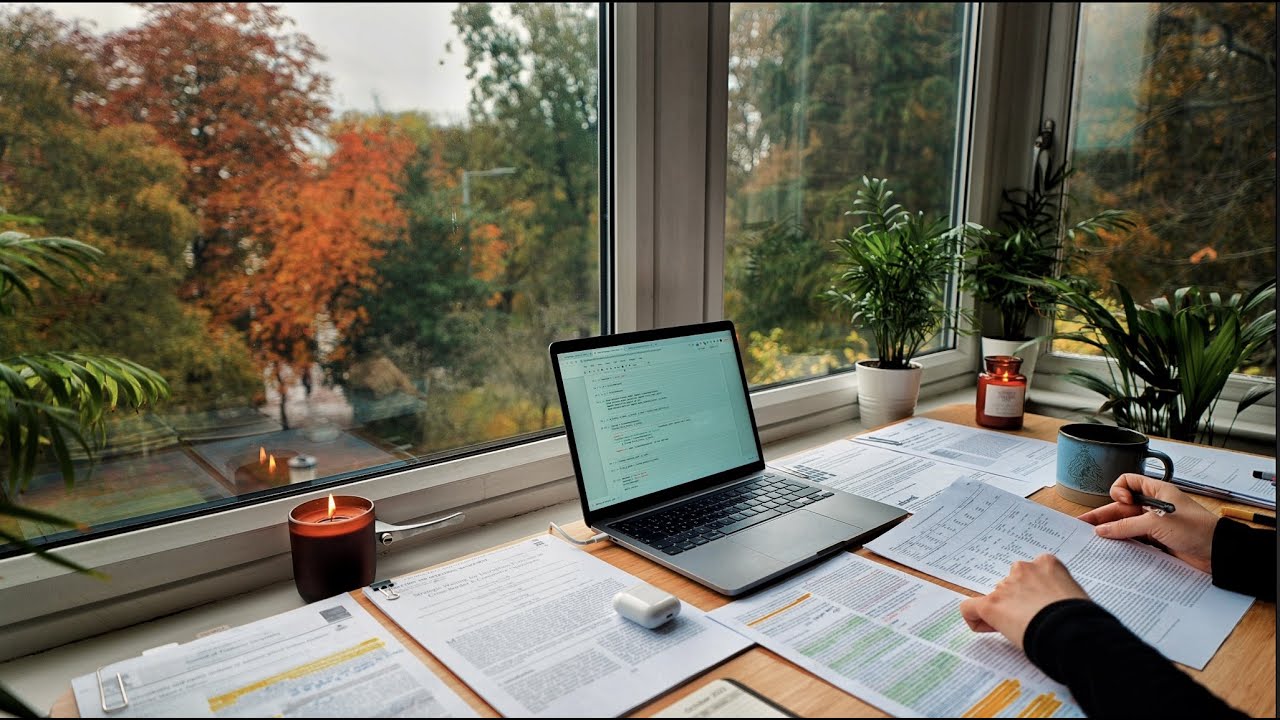 7 HOUR STUDY WITH ME  | Background noise, 10-min Break, No music, Study with Merve
