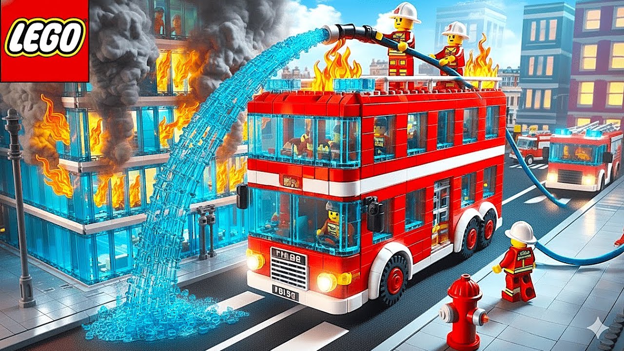 LEGO City Fire Truck Saves the Building 🔥 Lego Stop-Motion