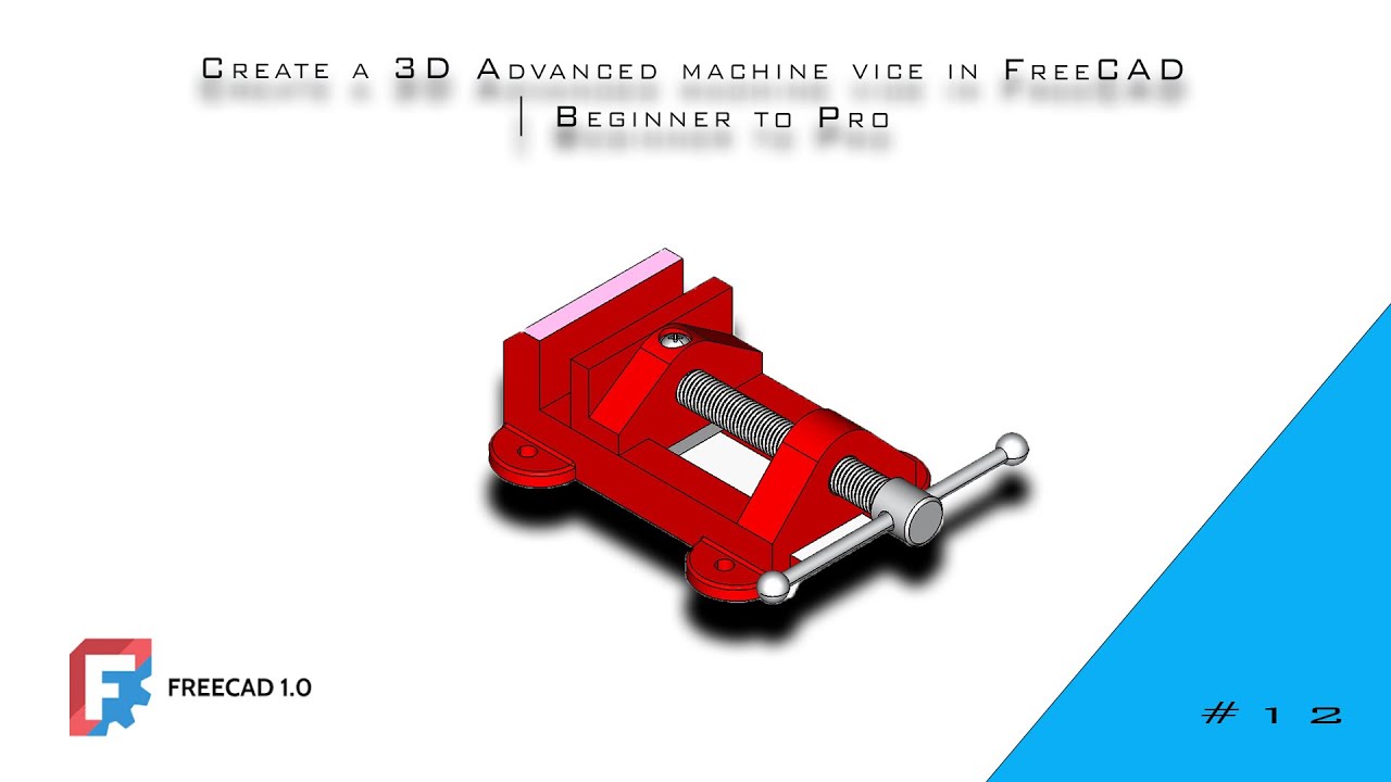 FreeCAD Tutorial: How to make a machine vice model || By Rahul #freecad #cad #3dmodeling #design