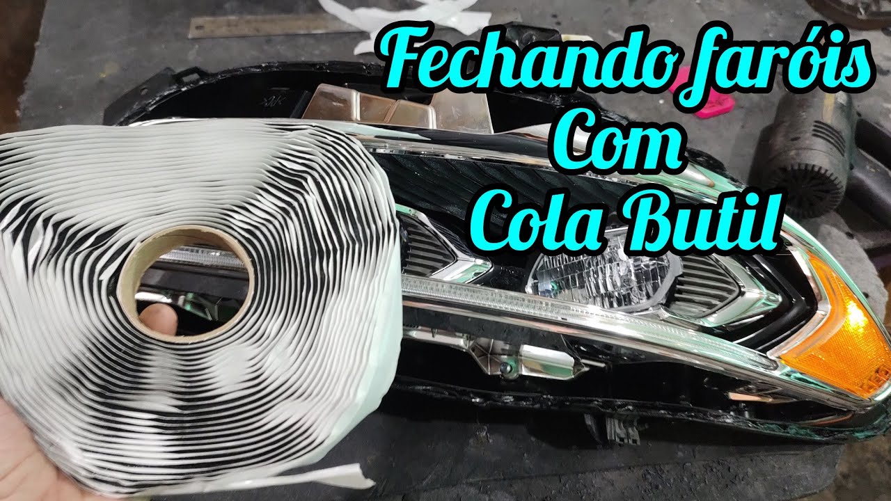 Fechando farol com cola butil