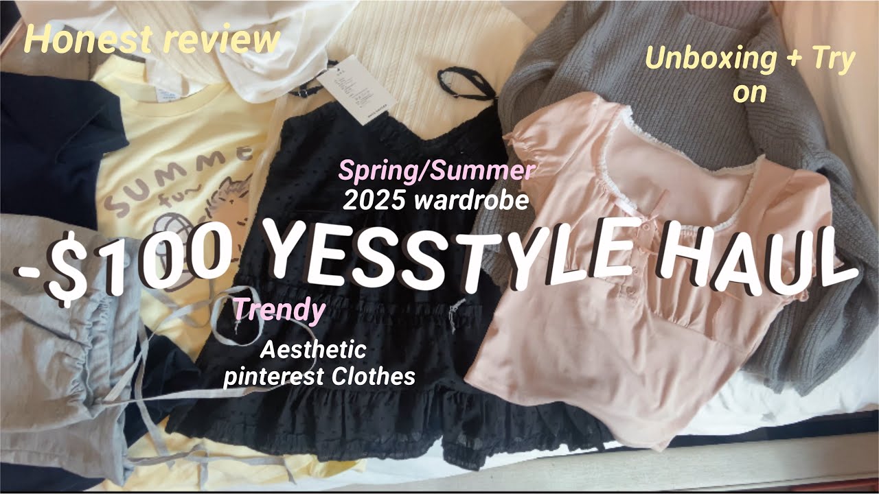 🩰˚₊۶ৎ˙⋆ $100 Yesstyle HAUL | Dream Waredrobe, Kbeauty, shoujo, balletcore, unboxing + Try on, 2025