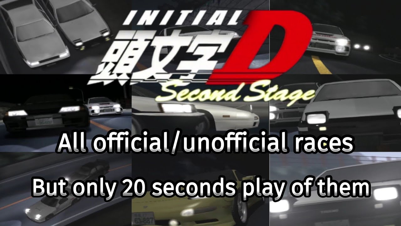 Initial D Second Stage all races (official/unofficial) but only 20 seconds of them play