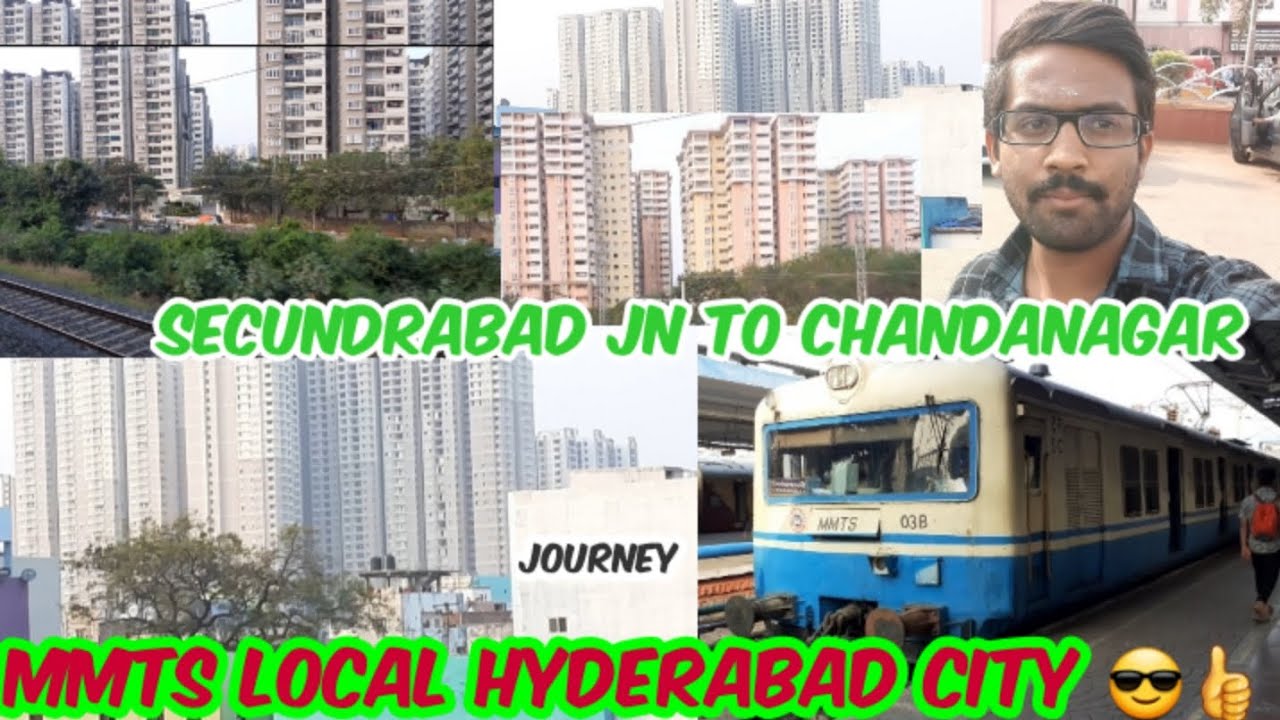 Secundrabad To Chandanagar MMTS Local Train Journey Hyderabad City😎