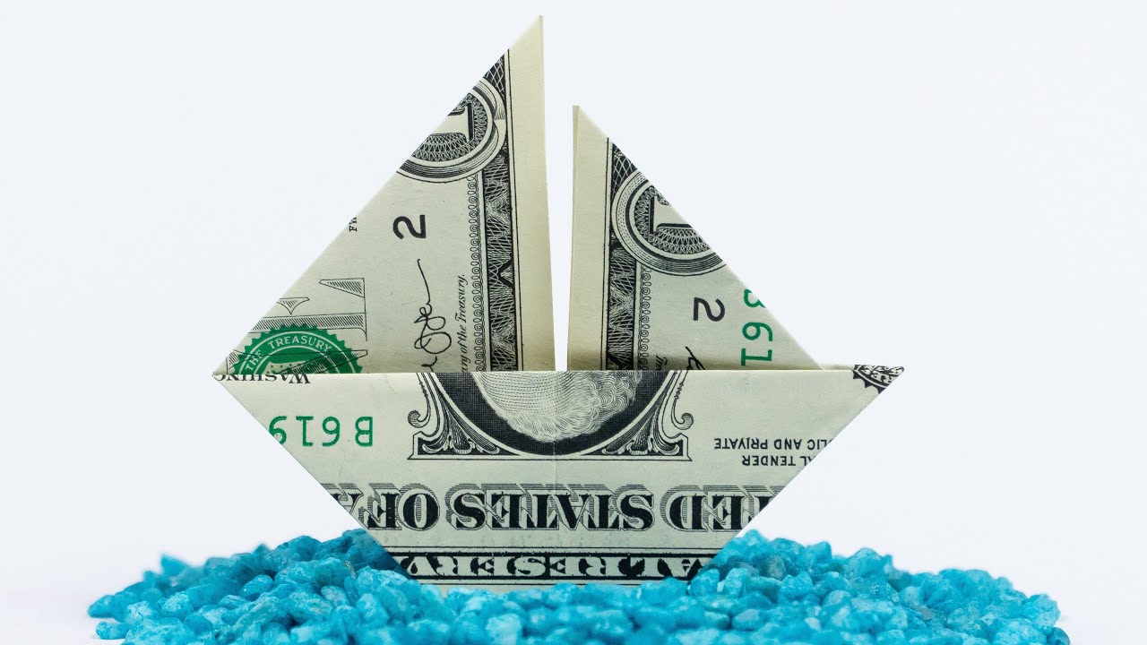 Samouczek składania żaglowca MONEY ORIGAMI z banknotem jednodolarowym ⛵️