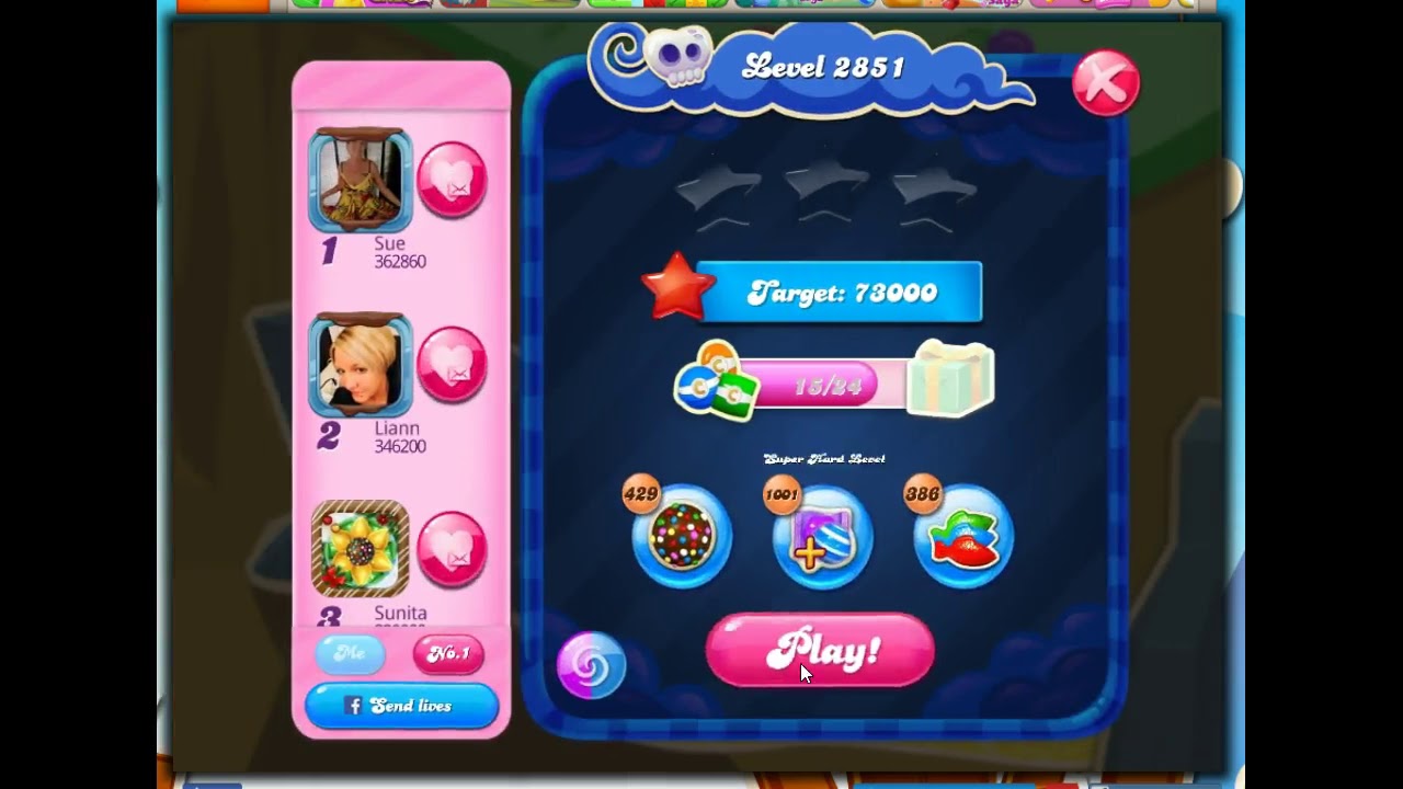 Candy Crush Level 2851 Talkthrough, 27 Moves 0 Boosters