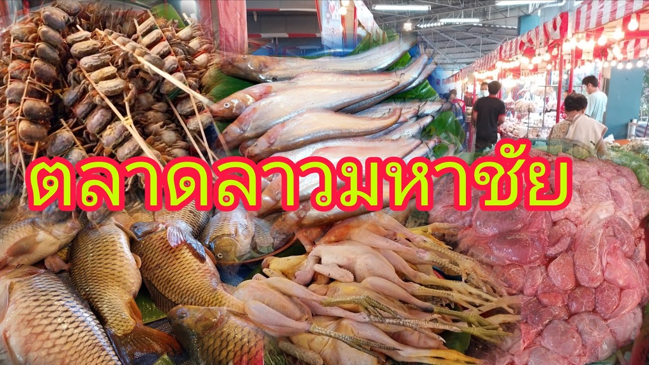 ตำนานอาหารป่าปลาแม่น้ำตามฤดูกาลตลาดลาวมหาชัยเมืองใหม่1/3/ช่วงสิ้นเดือนคึดคักมาก