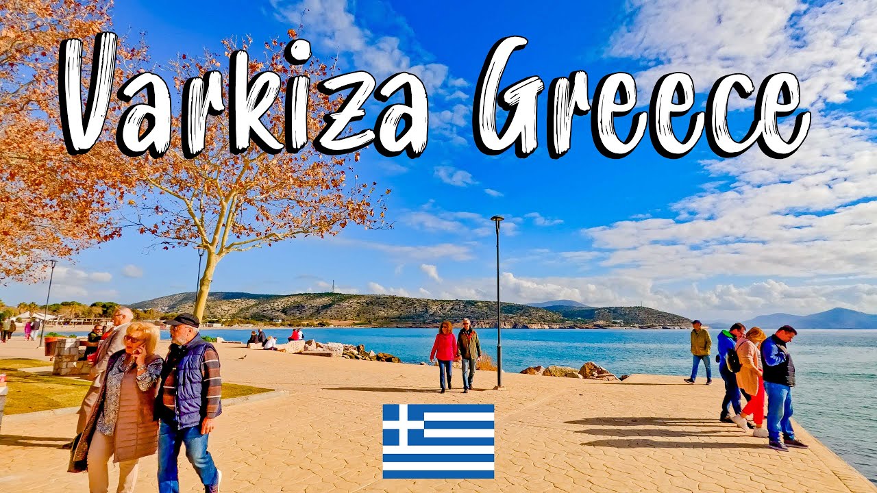 Varkiza Greece, Explore beautiful seaside village of Varkiza, walking tour 4k