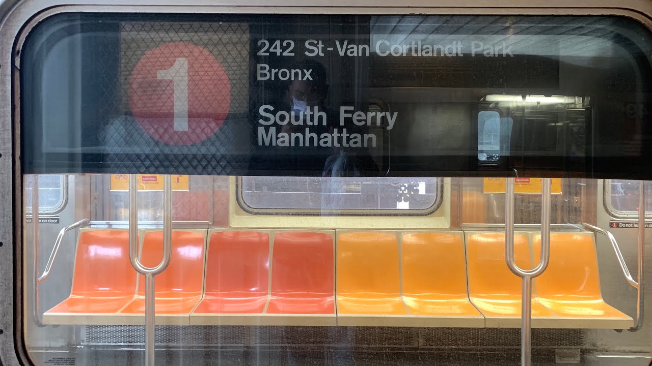 On board a South Ferry bound R62A 1 train from Van Cortlandt Park-242nd Street to South Ferry