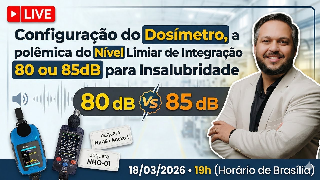 Configuração do Dosímetro a polêmica do Nível Limiar de Integração de 80 ou 85dB pra Insalubridade 📱
