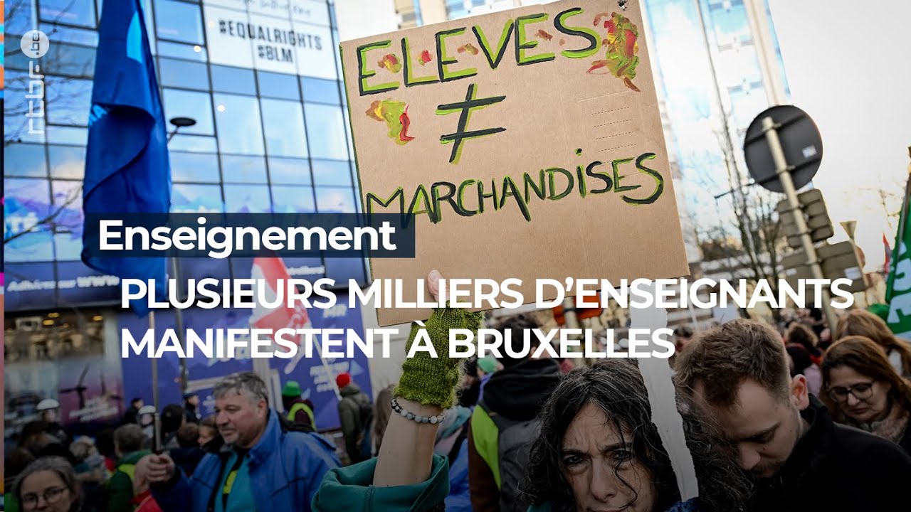 Grogne dans l'enseignement: des milliers de manifestants à Bruxelles - RTBF Info