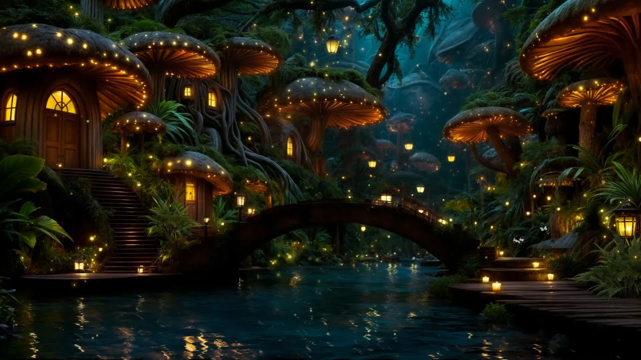 🌲✨ Enchanted Forest at Night | INSTANT SLEEP 😴 Fireflies, Gentle Water & Fairy Ambience