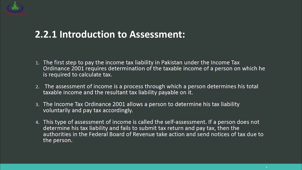 Introduction to Taxation (456, 5445) | Program 02 | Authorities, Assessment, Tax Return, Exemptions