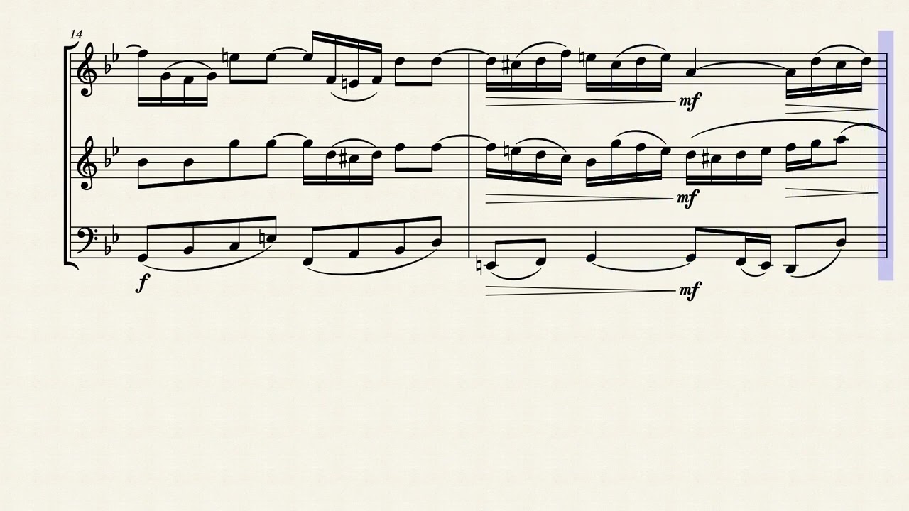 Bach, Johann Sebastian - Trio BWV 584 for Flute, Violin, Cello - arr. Felix Scharpf