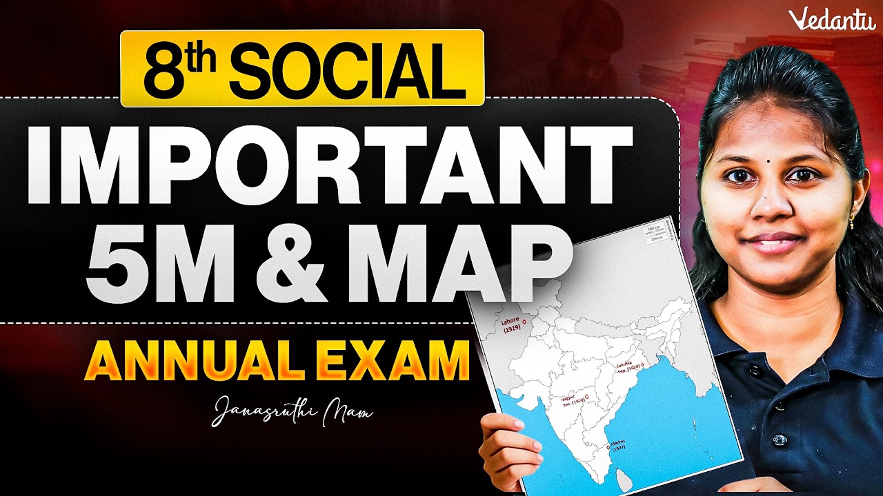 8th Social | Important 5 Marks and Map | Annual Exam 2026 | Janasruthi Ma'am