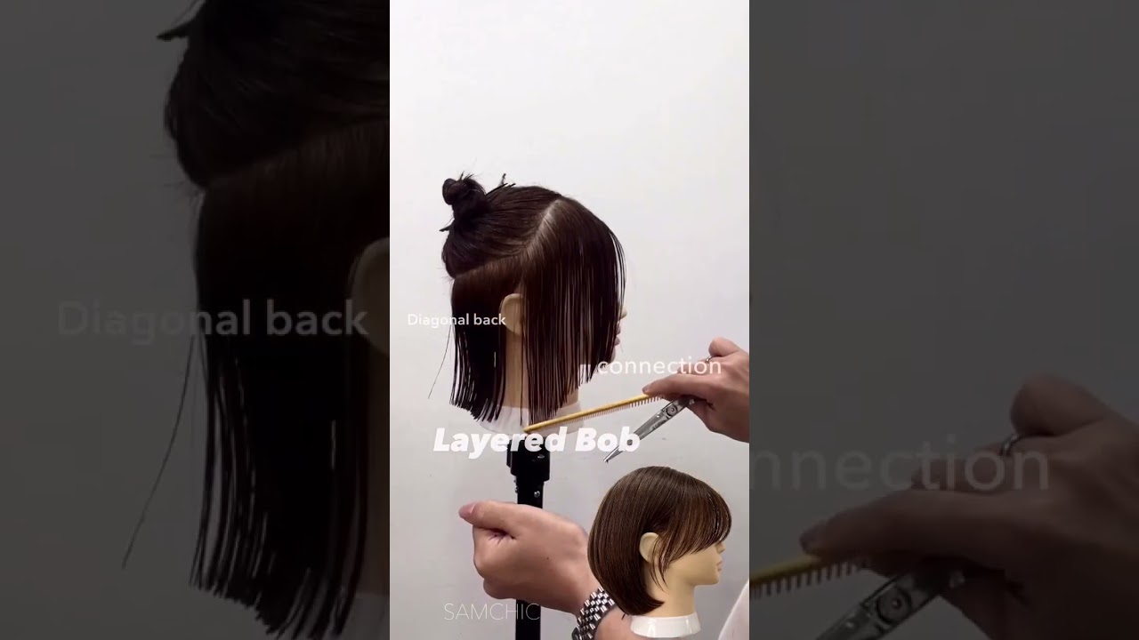 Layered bob step by step haircut #hairstyle #shortvideo