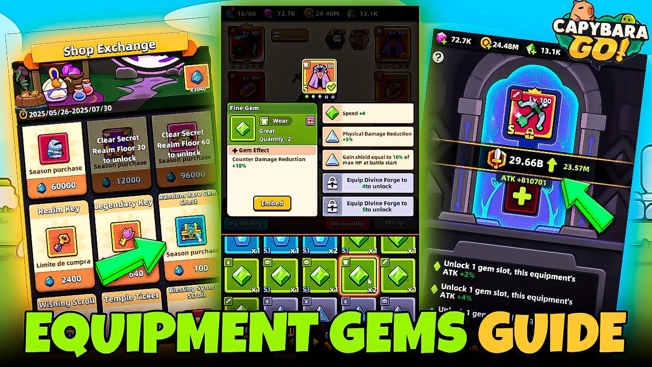 EQUIPMENT GEMS BEGINNERS GUIDE  // CAPYBARA GO!