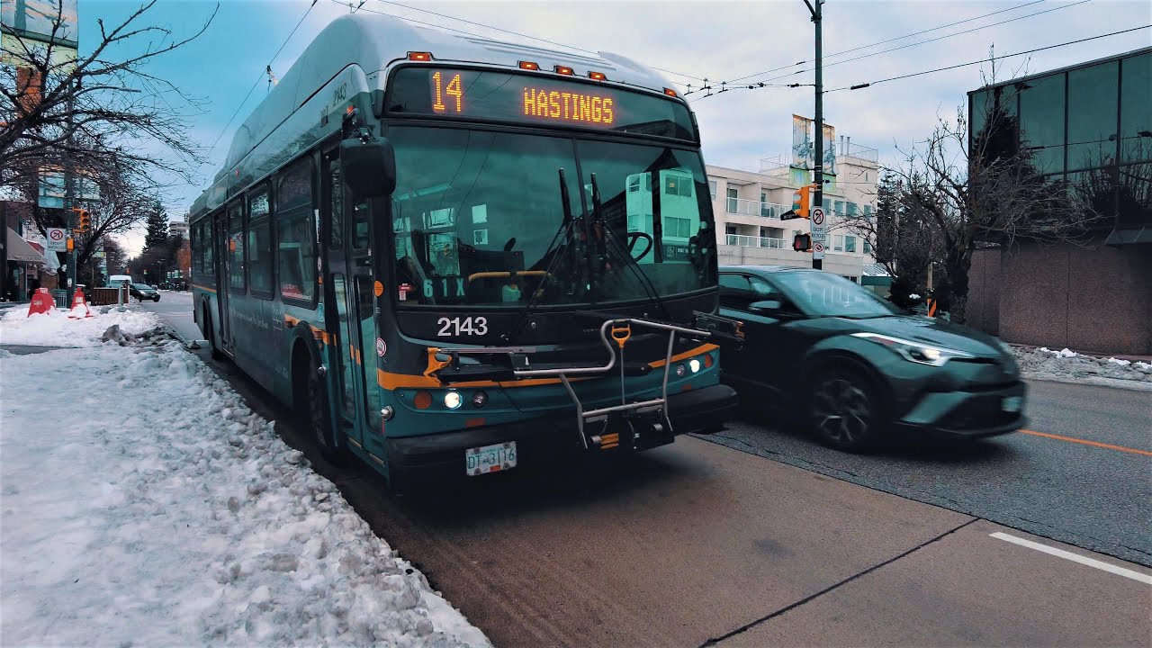 Vancouver Transit - Bus Ride - 14 - Hastings - 10th Ave - Sasamat - Broadway - Granville - Davie